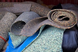 Load of carpet paddings to be recycled