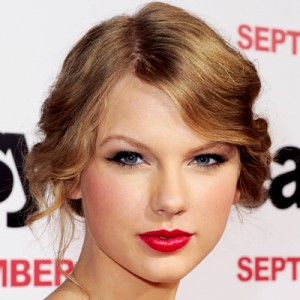 bright red lipstick