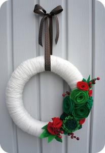 felt flower wreath