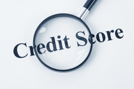 Credit Score and Magnifying Glass