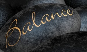Black Stone with Text - Balance