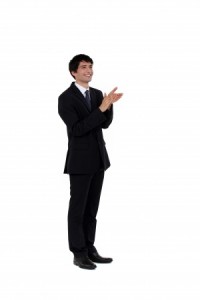 Businesses man applauding