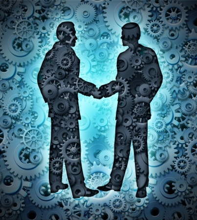 Industry agreement with two business men shaking hands