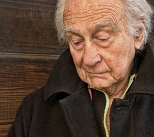 Outdoor Portrait of a senior man with SadnessSe
