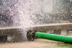 Repair work on broken water main