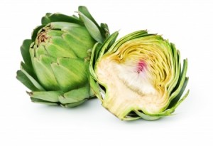 Two Fresh Artichokes isolated on white background
