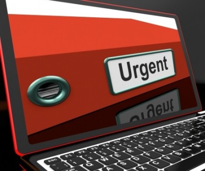 Urgent File On Laptop Shows Priority Documents And Important Files