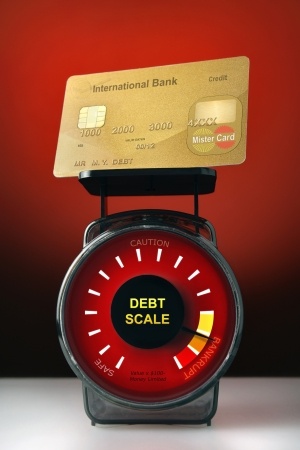 Credit card on debt scale