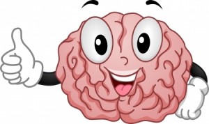 Illustration of Happy Brain Mascot Sporting OK Handsign