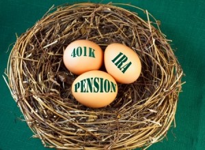 Nest with eggs and the words 401k, IRA, and Penstion for retirement or future financial stability