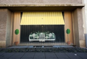 garage door with graffiti