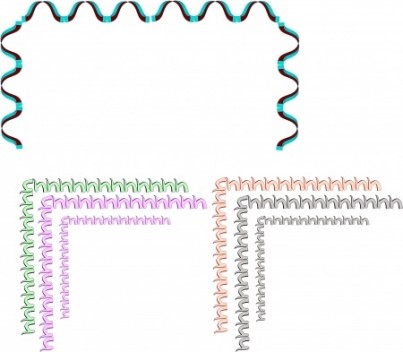 small letter h border in pastels