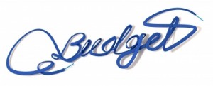 A literal depiction of the saying on a shoestring budget with the word budget written in a blue shoelace