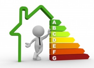 man, person with energy efficiency chart