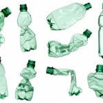collection of empty used plastic bottles on white background. each one is shot separately