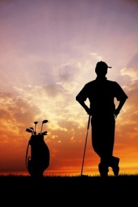 golf at sunset