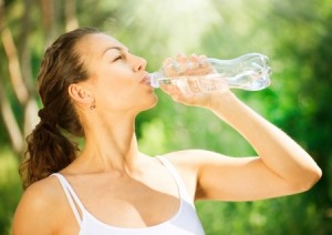 woman drinking water