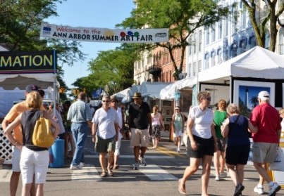 Crowds enjoy the Ann Arbor Summer Art Fair in Ann Arbor