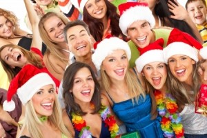 Happy funny people. Christmas party