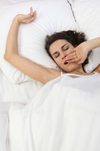 Woman falling asleep