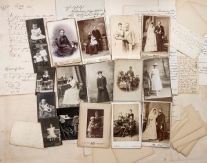 old letters and antique family photos parents
