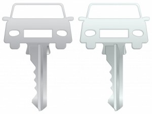 Car key on white background. Vector illustration.