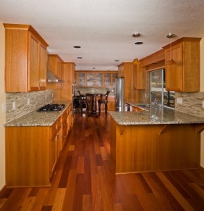 Renovated designer kitchen.