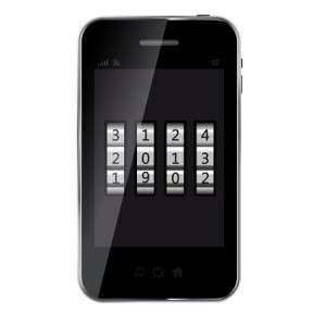 Abstract design mobile phone with gold coin money concept illustration