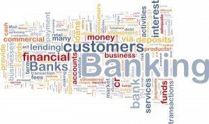 Background concept wordcloud illustration of banking