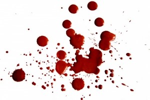 Blood stains isolated on white background