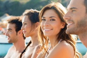 Smiling Group Of Friends Enjoying Vacation