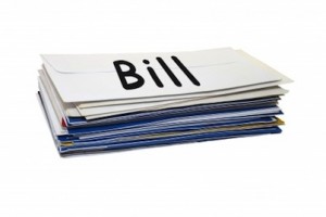 stack of mail on white background