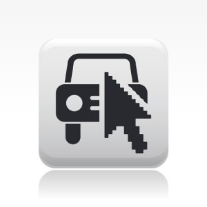 Vector illustration of single isolated web car icon
