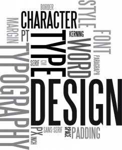 Design and typography background - black and white words