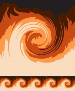 Seamless fire wave, abstract background
