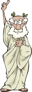 The Greek philosopher on a white background illustration