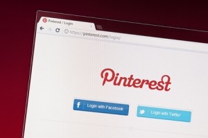 Close-up photograph of the Pinterest website.