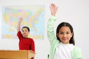 Teacher and student in a classroom at school