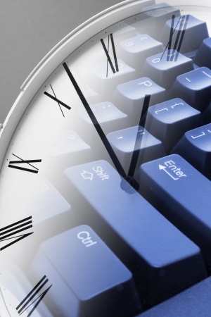 Composite of Clock and Keyboard