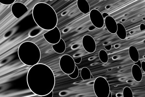 Abstract Chrome pipes with reflections as pattern