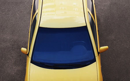 Luxury sports car. Top view