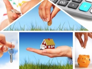 Real estate collage made in form of house