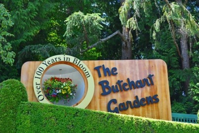 The sign of the butchart gardens