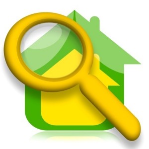 House under magnifying glass illustration over white background