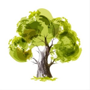 Abstract illustration of stylized green tree
