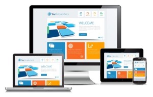 Responsive design concept on various media devices.