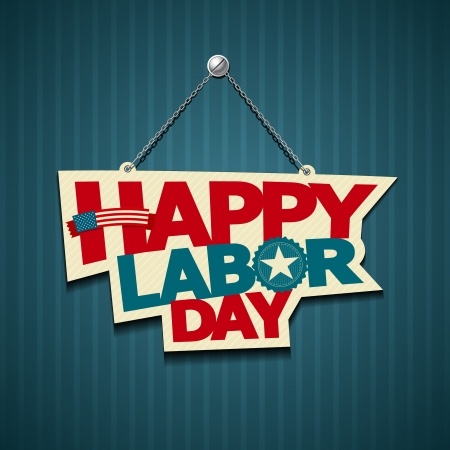 Happy Labor day american text signs vector