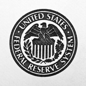 Close-up of United States Federal Reserve System symbol