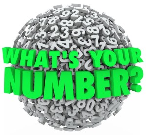 The question What's Your Number on a sphere of numbers to illustrate your budget limit, income level, credit score or other number
