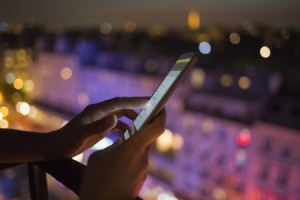 woman using mobile device